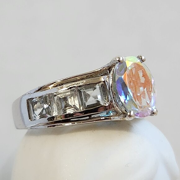 VTG NIB 925 Mercury Mystic Topaz Aurora Borealis Ring Size 7 - Picture 4 of 15